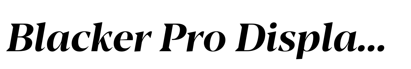 Blacker Pro Display Bold Italic